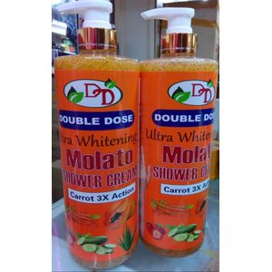 Molato Double Dose Ultra whitening Shower Cream Gel  Body Wash with Carrot 3× action For Moisturizing, Brightening  