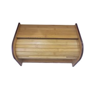 Wooden Bamboo Storage Bread Bin Container - Brown