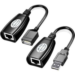 Pc USB to RJ45 Ethernet extension adapter set, designed to extend the range of USB devices over network cables. usb extender over Ethernet cable 