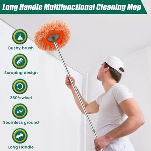 360° Rotatable Adjustable Cleaning Mop, Extendable Wall Cleaning Mop - Multicolor