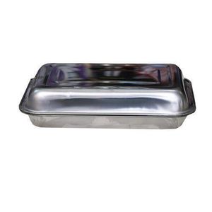 1 Set Of Stainless Steel Serving Trays , Silver