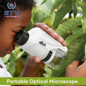 STY Portable Optical Microscope 60X - 120X Miniature Microscope Built-in LED Lighting Fixture