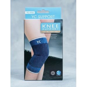 Knee Support designed to provide compression and stability for sports or recovery.  - Black, Blue.