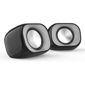  USB Wired Mini Desktop Speaker Multimedia Stereo Subwoofer for Home, Laptop and Notebook - Black.