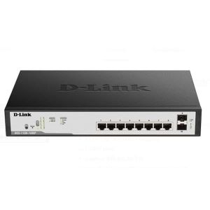 D-Link DGS-F1100-10PS-E 8-Port Gigabit PoE Smart Managed Switch with 2 SFP Ports.