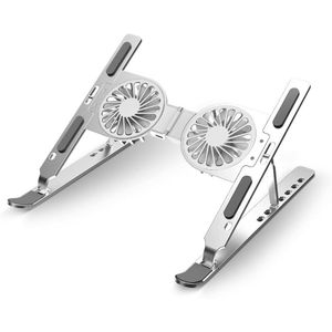 Adjustable Laptop Stand with Cooling Fan, Notebook Computer Stand Adjustable Aluminum Foldable Portable with 8 Levels