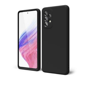 Samsung Galaxy A53 5g Case Liquid Silicone, Cute Thin Slim Soft Rubber, Matte Solid Color Protective & Shockproof Bumper, Black  oakxco for Samsung Galaxy A53 5g Case Liquid Silicone, Cute Thin Slim Soft Rubber TPU Plain Smooth Gel Cover 