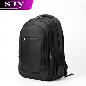 STY Men Bags Laptop Backpack Male Black Multi-pocket Bag School Bags Student Bag 