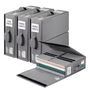 2 Bed Sheet Organizer & Storage Folder for Duvet Cover Sets (Queen/King Size) – Bedding & Blanket Storage Case