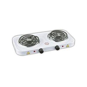 Hot Plate Portable Double Burner Electric Coil Hot Plate - White, Black