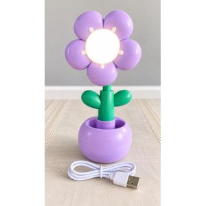 4.2W Rechargeable Flower LED Table Lamp USB Desk Light