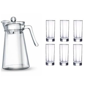 7 Pieces Quality Jug And Glasses-Transparent