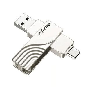 Lenovo Thinkplus Original 2-in-1 Dual-port 128 GB USB 3.2 Type C Flash Drive OTG Type-C Disk Rotatable Metal USB Flash Disk Stick- MultiColour