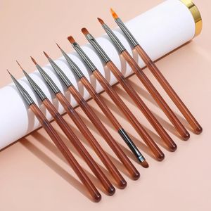 9-Piece Nail Art Brush Set, Specialized Tool for DIY Nail Art Design, Suitable for Salon and Home Use