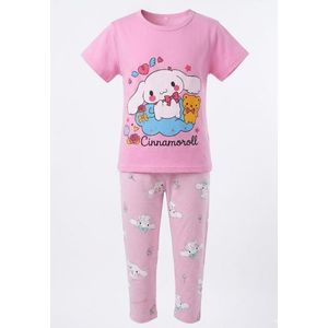 Two-piece girls' pajama set featuring a Sanrio's Cinnamoroll character theme. - Multi-Color