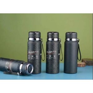 1pc Glitter Insulated Thermos Bottle - Black.