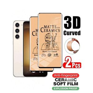 Samsung 2pcs Matte Ceramic Film glasss Armor For Galaxy S23 Anti-Scratch Protector Black 