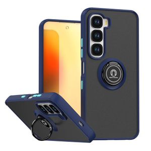  For Infinix Hot 60i 4G / 60 4G  Shadow 1 Series TPU + PC Phone Case with Ring - Navy Blue & Green
