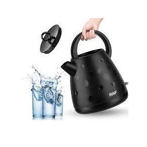 RAF 2 Litre Double Wall Tea Maker Boiler Stainless Steel Water Boiler Electric Kettle Tea Pot With Handle- Black