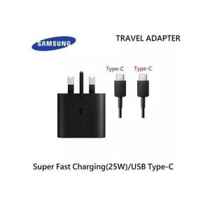 Samsung 25W USB-C Super Fast Charging Power Adapter With Type-C to C cable- Balck/White