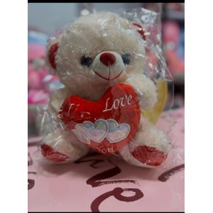 White Teddy Bear Love You Hearts