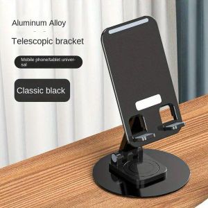 Universal Adjustable Mobile Phone Stand – Foldable Desk Holder for Smartphones – Black
