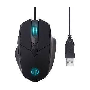 Inphic W1 USB Wired Mouse 4800 DPI Ergonomic PC Computer Laptop Gaming Mouse, GRB Light, 6 Buttons, 5 Adjustable DPI Levels for Gamer Office (Black)