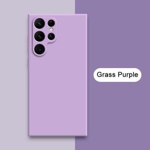 Samsung Galaxy S21 Ultra, S22 Ultra, S23 Ultra , S24 Ultra Pure Deep Purple / Blue Silicone Case Full Body And Screen Protection Phone Cover