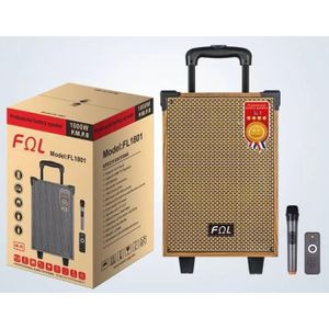 Fql Rechargeable Portable Speaker With- Bluetooth, AUX Inputs, FM Turner, Bluetooth, Remote, Wireless Microphone-browns