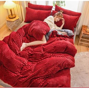 4pc Velvet coral Duvet - Maroon 
