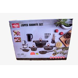 Uakeen 26 Pcs Granite Cookware-Multcolour
