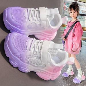 Child Girl Anti Slip Breathable Sneakers Thick Soled Mesh Fabric Kids Walk Shoes