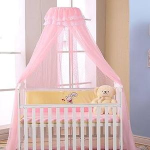 Baby Infant Cot Mosquito Net Baby Toddler Bed Crib Dome Canopy Netting Hanging Tent With Adjustable Stand Holder for Baby Crib Cot Bed Clip-On Bracket 