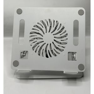 360 Rotating Base Metal Alloy Adjustable Laptop Stand Foldble for Desk With Built-in silent fan (USB-powered)- Upto 17" Inch Size