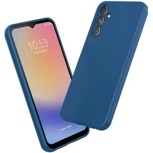 Samsung Galaxy A14 4G 5G Luxury Soft Rubber Liquid Silicone Skin Touch Feel Cover Case Blue