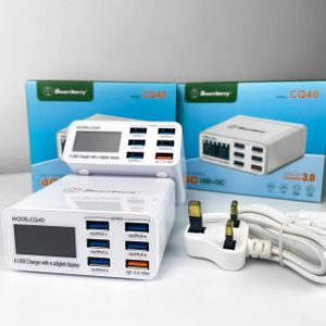 NODIZZ Local Stock-CQ40 6-Port USB Fast Charger with Digital Display , QC 3.0 18W Quick Charge for Multiple Devices