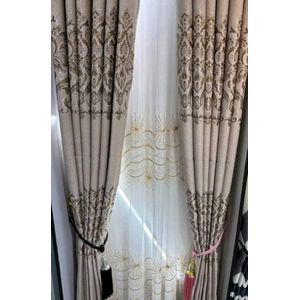 4 Metres (2pcs) A pair of Brown Curtain 