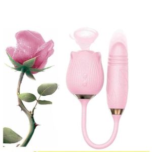 2-in-1 Luxury Rechargeable 10 Modes Vibrator,Rose, 10-Speed Thrusting Massager – Waterproof USB Silicone Personal Wellness DeviceVibrator