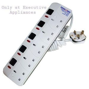 Genetic Power King Heavy Duty 4 Way Electric Extension Cable Overload Protection For All Appliances -White
