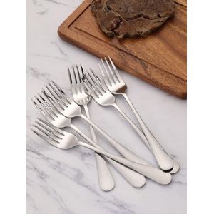 Stainless steel dinner forks feature a modern, minimalist design with a smooth mirror finish.