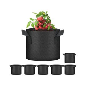 7 Gallon Potato Grow Bags, Heavy Duty Fabric Planting Pots with Handles and  Flap, 6 Pack 