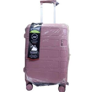 A small Travelling Suitcase It Carries 12Kgs It's Purely Rubber It's strong It Has 8-Wheels Extremely Durable It's rose gold Colour It's Strong Extremely Durability