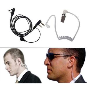 Accessory 2-Pin FBI Acoustic Tube Earpiece Walkie Talkie / Radio Call Headset with PTT Mic