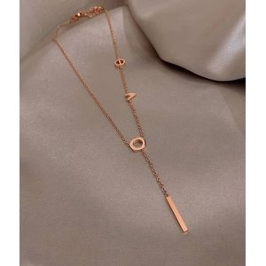 Generic Xim Beautiful Ladies Necklace -Rosegold 