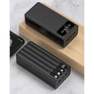 ZHY  Power Bank 20000mah Ultra High Capacity with inbuilt cables (Type-C, Micro, Lightening and USB)Fast Charging PowerBank, Black