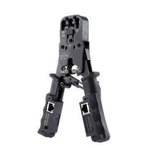 Ethernet Crimping Tool Kit – RJ45, RJ11 & RJ12 Network Cable Crimper with Wire Stripper, Integrated Cable Tester and Ratchet Design for Cat5/Cat6 LAN Installation
