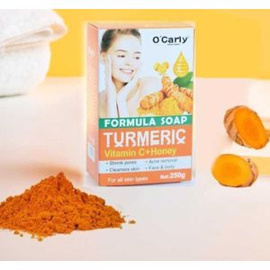 O'Carly Formula soap turmeric  With vitamin c + honey For Face & Body -250g 