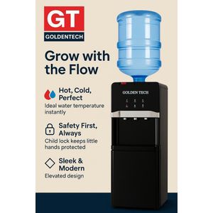 Golden Tech 3 Tap Hot And Cold water Dispenser 20L - Black(1 Year Warranty)