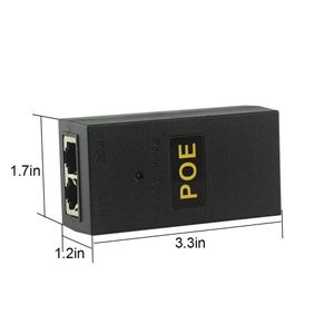 Power Over Ethernet (POE) Injectar with Power Cable – For IP Cameras & Access Points-Black