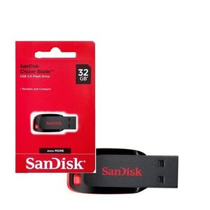 SAN SanDisk Cruzer Blade 32GB USB Flash Drive, USB 2.0, - Black & Red